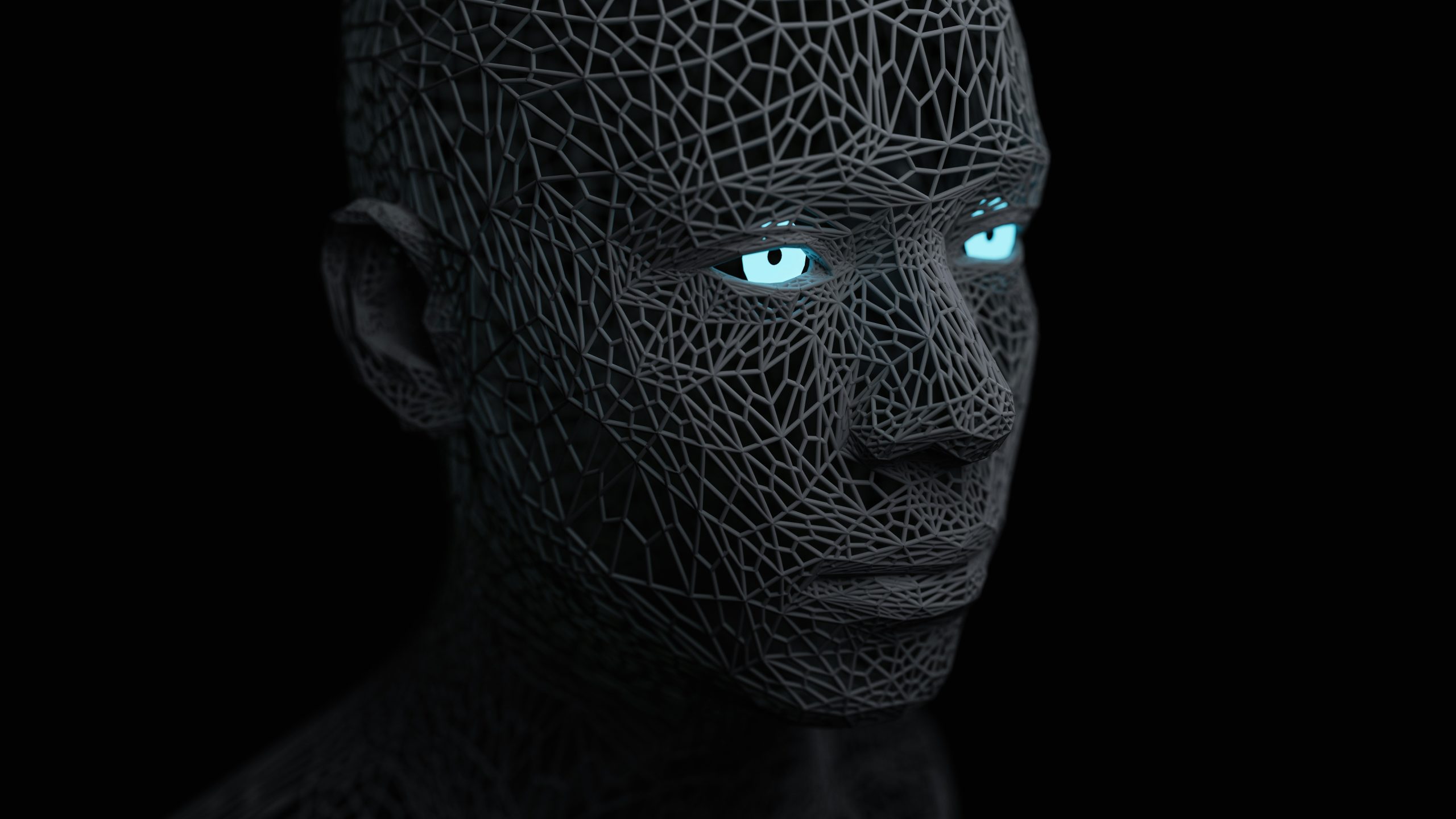 2025_A chosen soul_Artifical face with glowing eyes Image by a chosen soul on unsplash.com